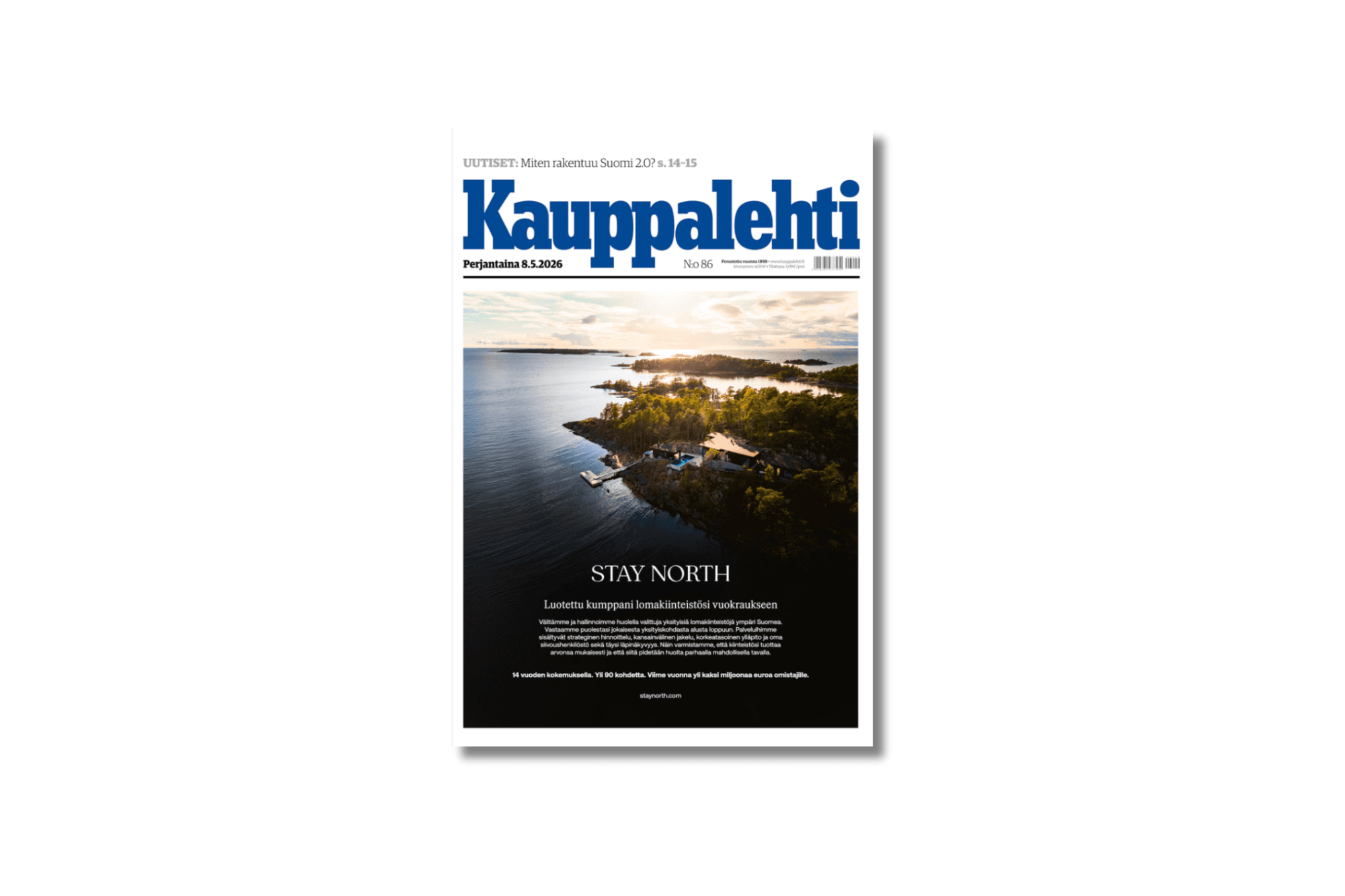 Stay North Featured on the Front Page of Kauppalehti